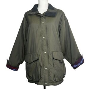 Patagonia Aztec southwest fleece lined jacket-  Olive/ army  Green